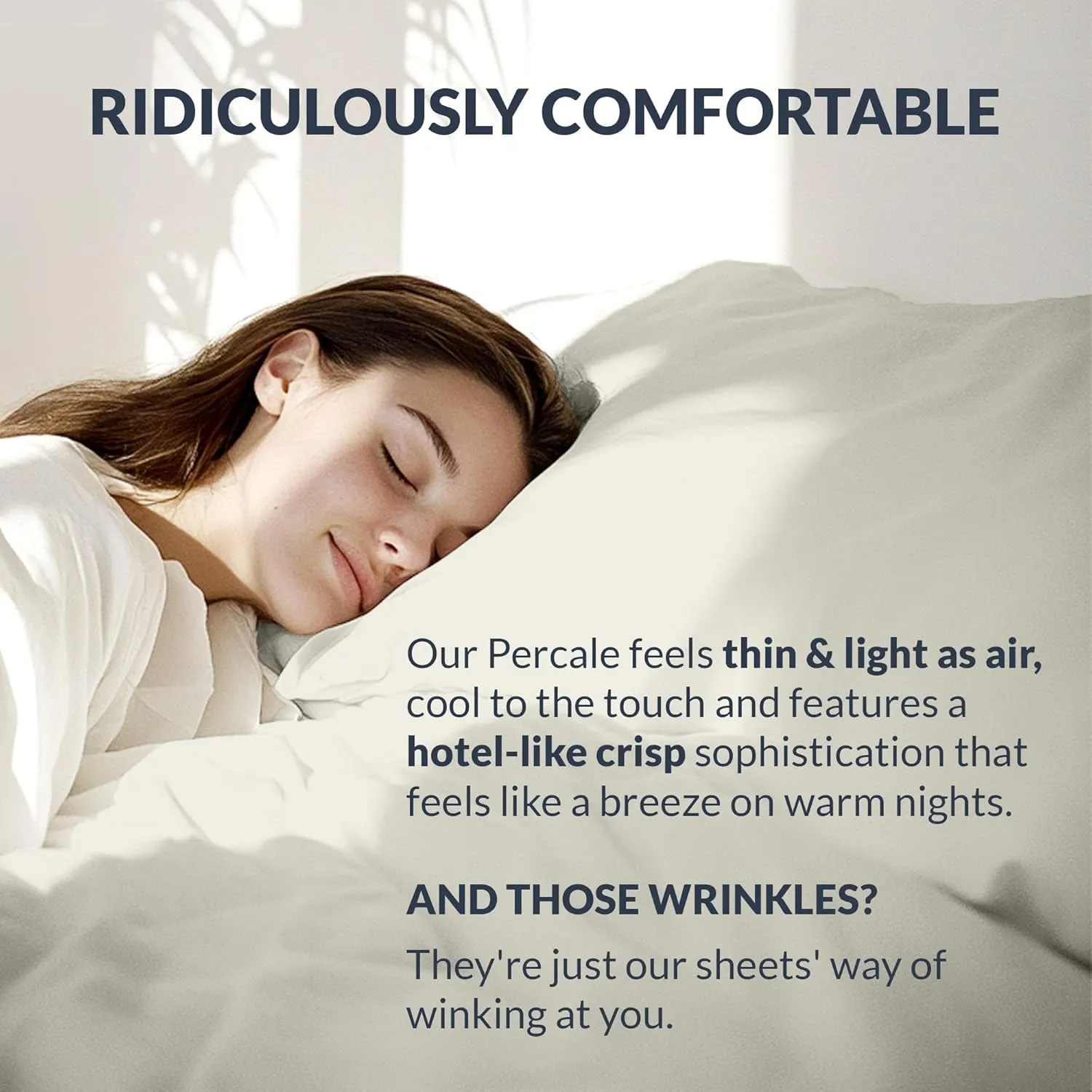 100% Cotton Percale Sheets King Size - Cool & Crisp Hotel Feeling, Breathable, Softer After Each Wash, Fitted Sheets with Deep Pockets, Double-Elastic & Corner Straps, Z-Hem Luxury Stitching