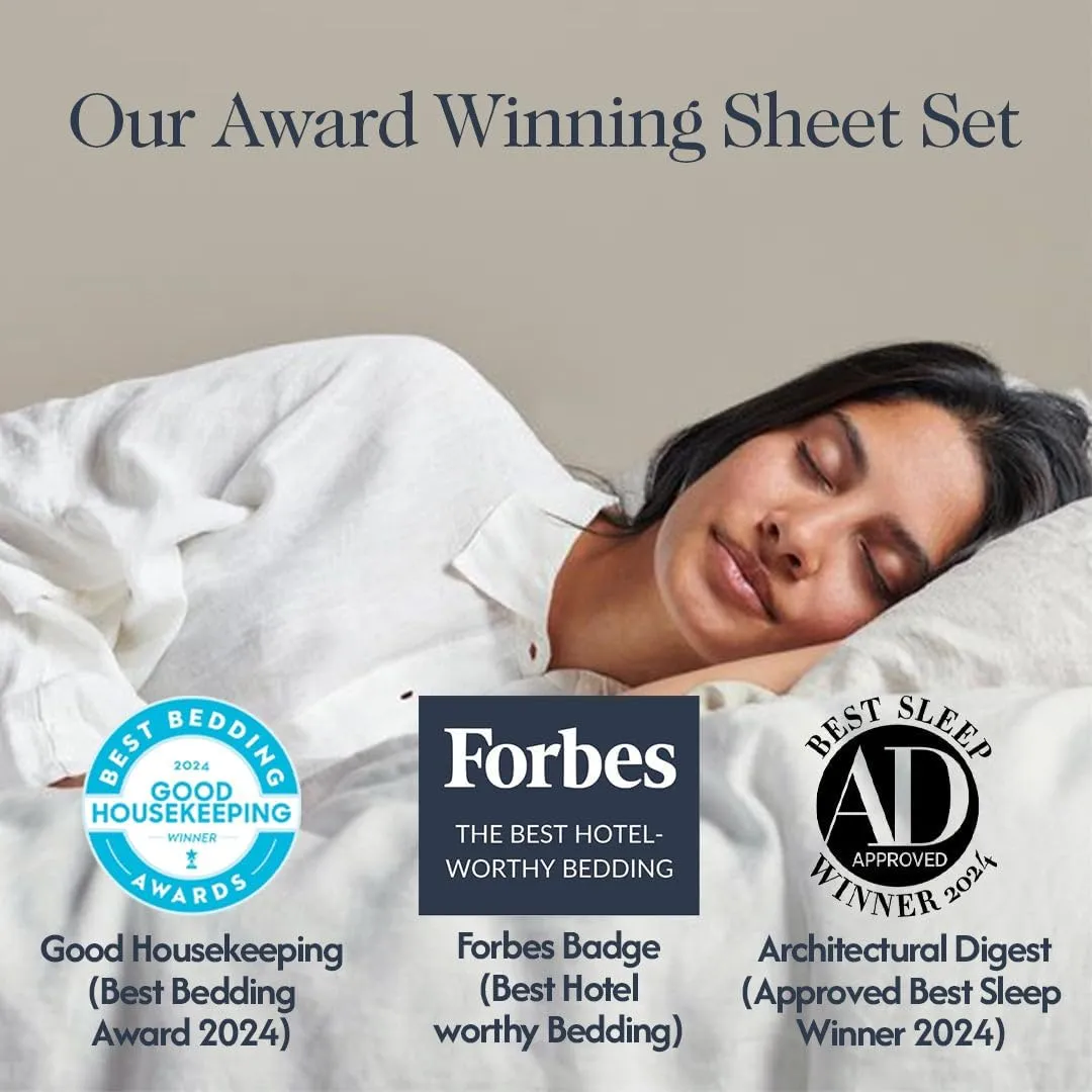 100% Cotton Percale Sheets King Size - Cool & Crisp Hotel Feeling, Breathable, Softer After Each Wash, Fitted Sheets with Deep Pockets, Double-Elastic & Corner Straps, Z-Hem Luxury Stitching