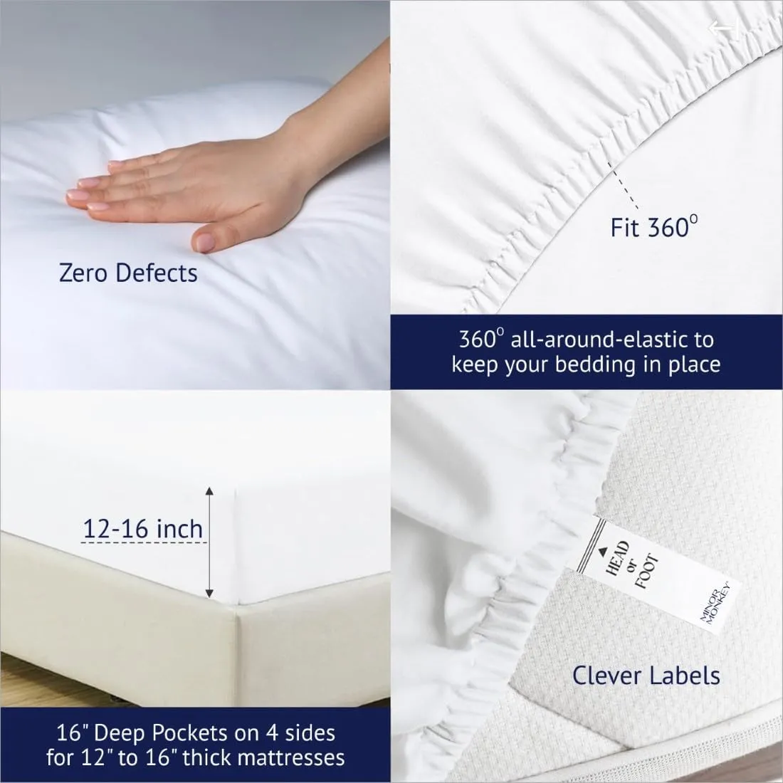 100% Egyptian Cotton Sheets California King Size, 1000 Thread Count Luxury Breathable Sheet, 4Pc Cal. King Size Bed Sheet Set, Long Staple 16" Deep Pocket Sheets Set: Dark Grey