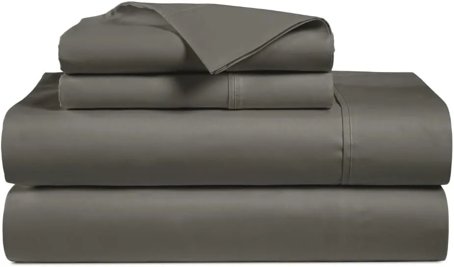 100% Egyptian Cotton Sheets California King Size, 1000 Thread Count Luxury Breathable Sheet, 4Pc Cal. King Size Bed Sheet Set, Long Staple 16" Deep Pocket Sheets Set: Dark Grey
