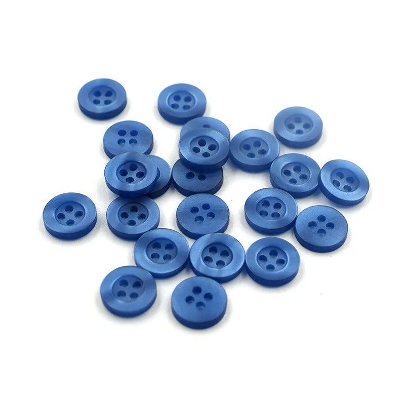 10mm Sky Blue Round Four-Hole Shirt Buttons for Men and Women 100pcs