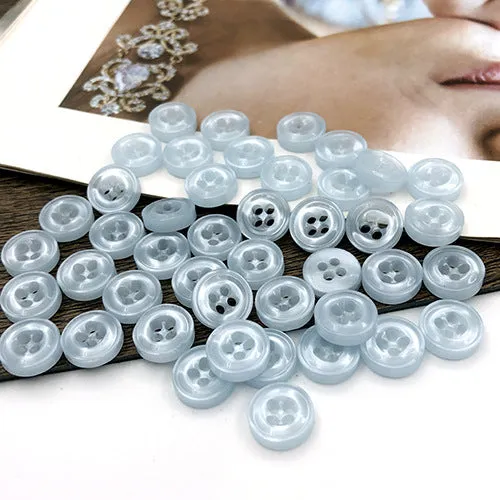 10mm Sky Blue Round Four-Hole Shirt Buttons for Men and Women 100pcs