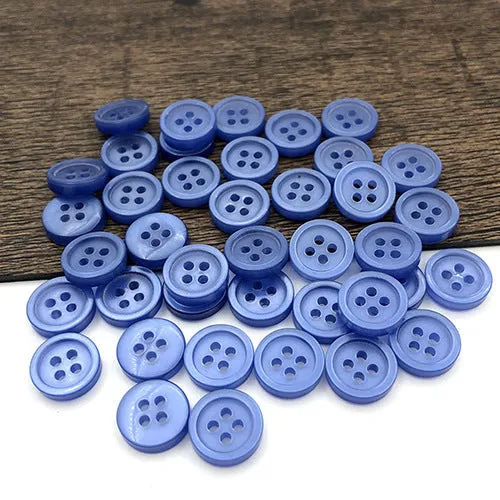 10mm Sky Blue Round Four-Hole Shirt Buttons for Men and Women 100pcs