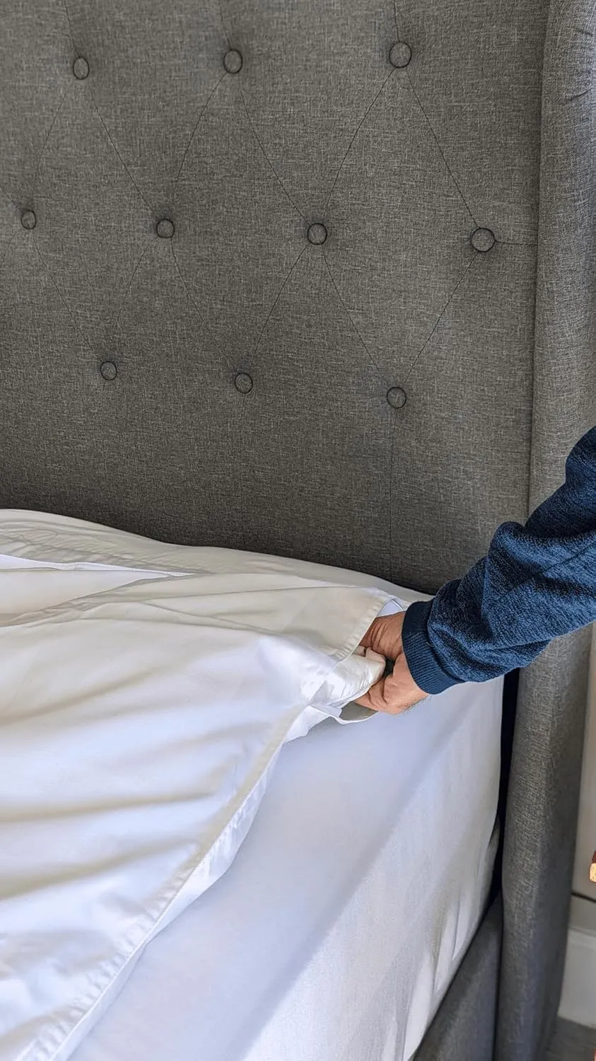 2 Pack Embrace Jacquard Top Sheet White Queen 94 x 92 in - Triple Bed Sheeting - Not A Flat Sheet - Duvet Comforter Protector (2)