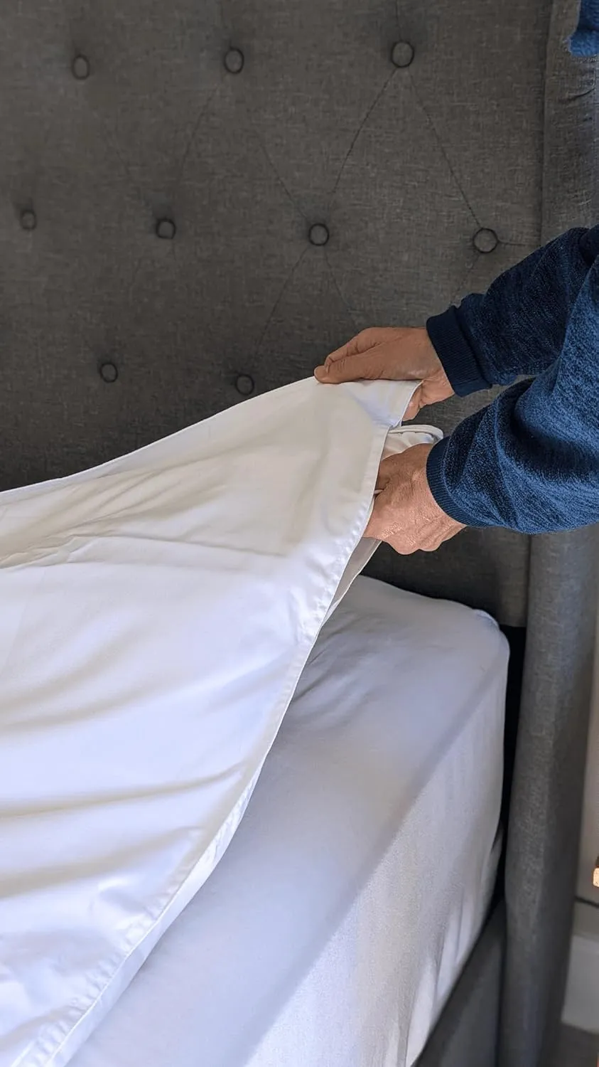 2 Pack Embrace Jacquard Top Sheet White Queen 94 x 92 in - Triple Bed Sheeting - Not A Flat Sheet - Duvet Comforter Protector (2)