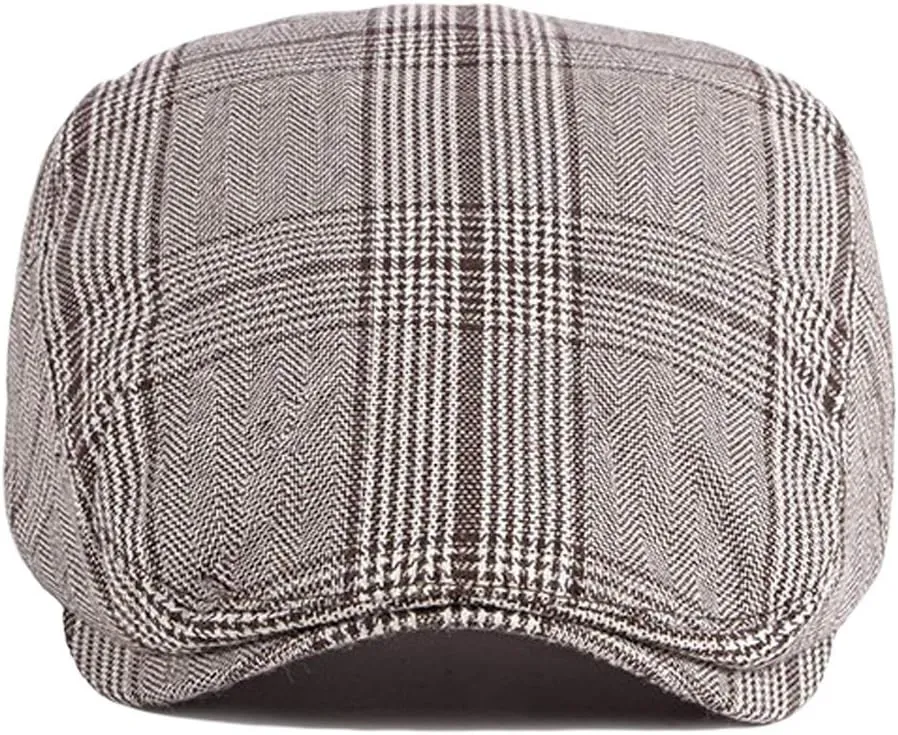 2 Pack Men's Cotton Flat Cap Ivy Gatsby Newsboy Hat