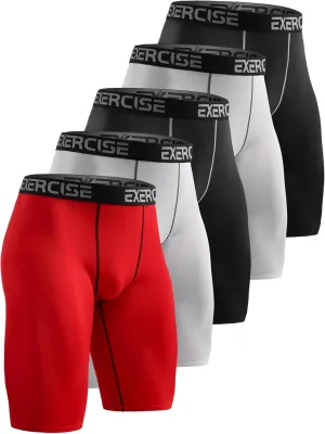 5 Pack Compression Shorts Men Compression Underwear for Men Athletic Mens Spandex Baselayer,Running,Workout