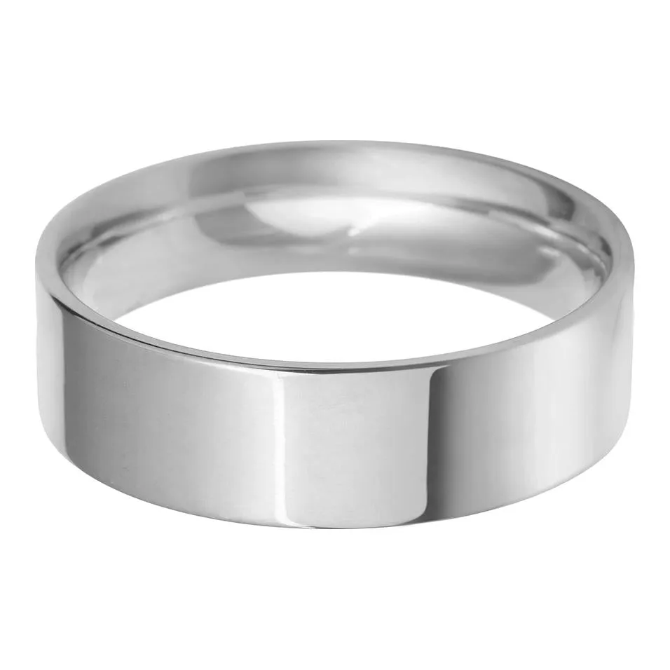 6mm Flat Court lightweight Wedding Ring