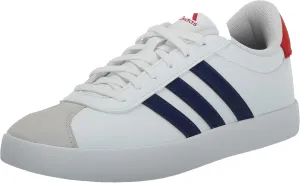 adidas Vl Court 3.0 Lace-up_Legacy Sneaker, White/Dark Blue/Better Scarlet, 5 US Unisex Big Kid
