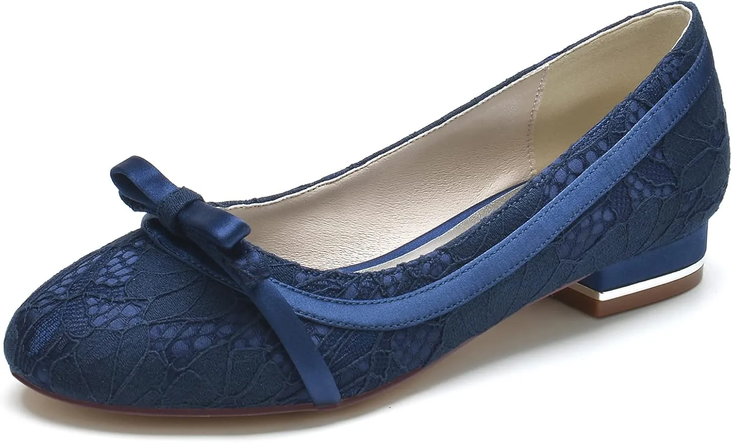 ADMLZQQ Women's Flats Round Toe Slip on Ribbon Bow Walking Ballet Flat Shoes