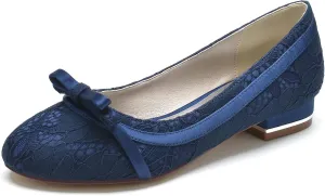 ADMLZQQ Women's Flats Round Toe Slip on Ribbon Bow Walking Ballet Flat Shoes