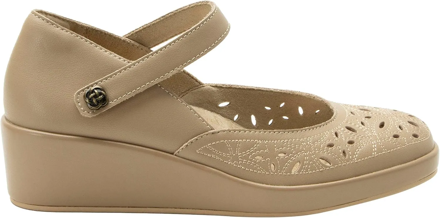 Alegria Women's Hayes Leather Wedge Mary Jane Pump