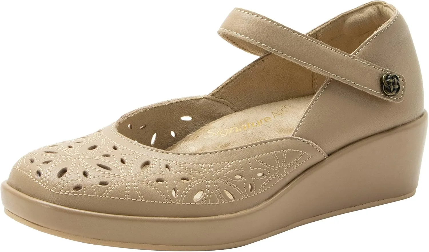 Alegria Women's Hayes Leather Wedge Mary Jane Pump