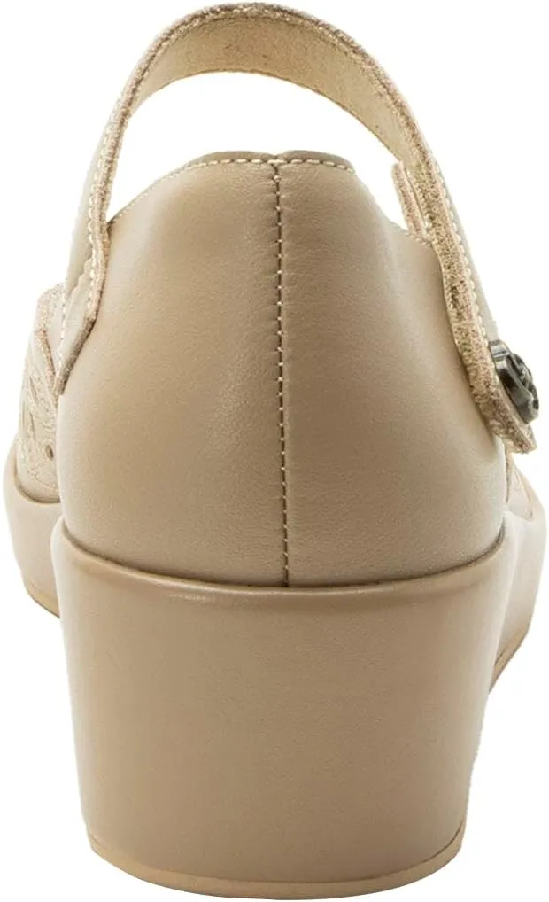 Alegria Women's Hayes Leather Wedge Mary Jane Pump