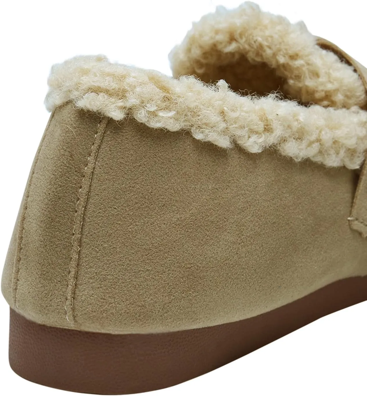 Alexis Leroy Women's Slip On Fuzzy Mules Comfortable Flat Lightweight Casual Travel Shoes