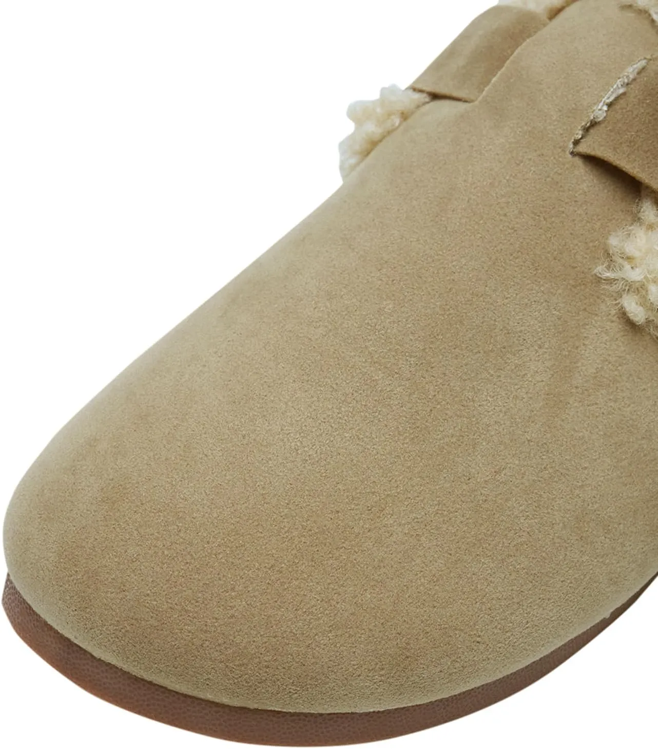 Alexis Leroy Women's Slip On Fuzzy Mules Comfortable Flat Lightweight Casual Travel Shoes