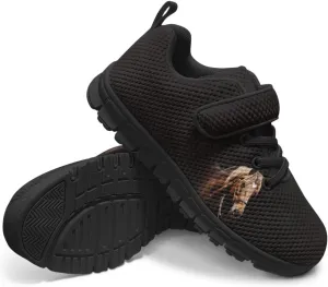Animal Print Shoes for Kids Girls One Strap Tennis Sneakers Mesh Running Shoes Lightweight Athletic Shoes
