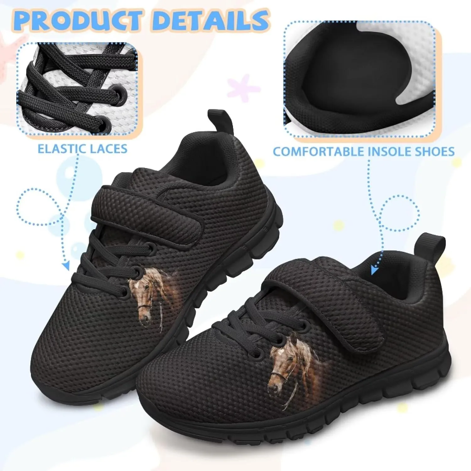 Animal Print Shoes for Kids Girls One Strap Tennis Sneakers Mesh Running Shoes Lightweight Athletic Shoes