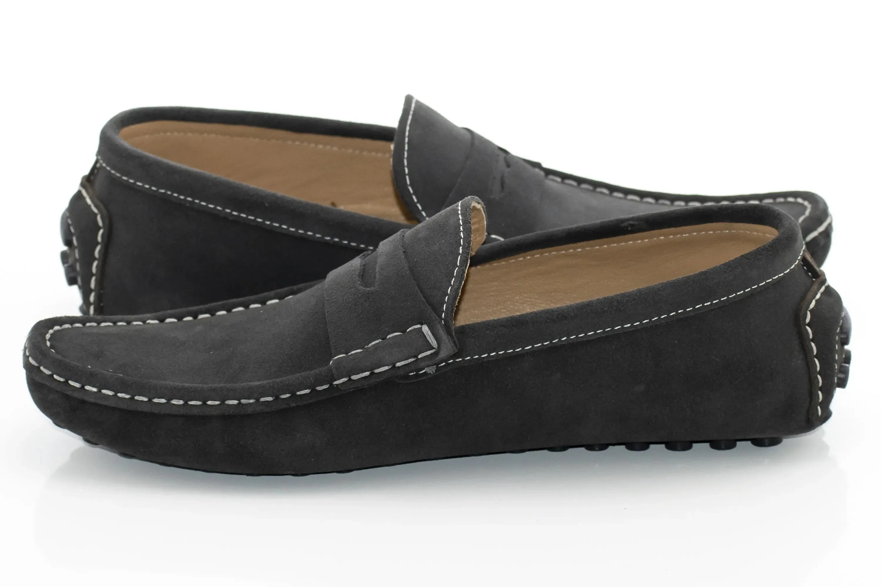 Anthracite Suede Penny Loafer Driver