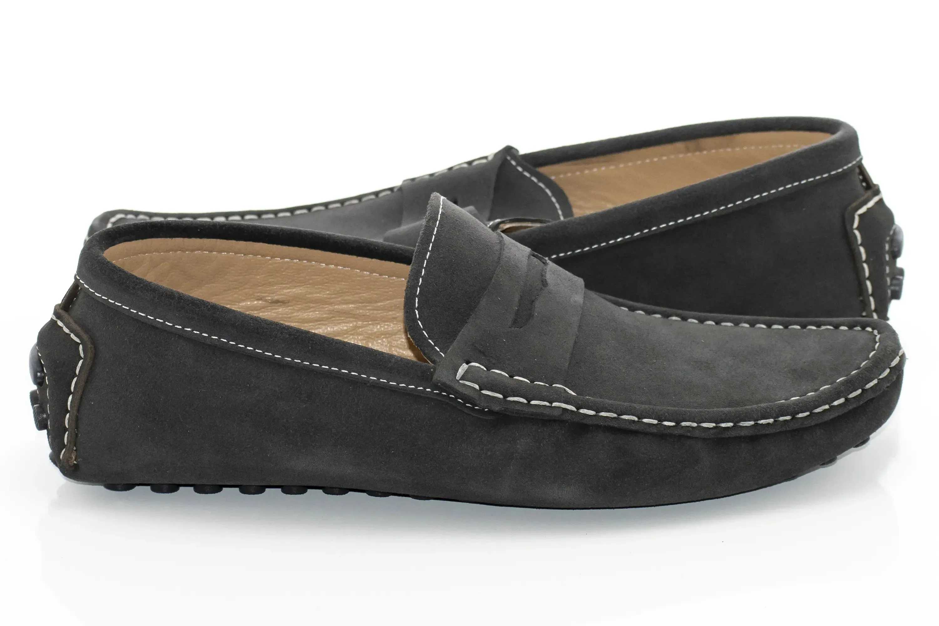 Anthracite Suede Penny Loafer Driver