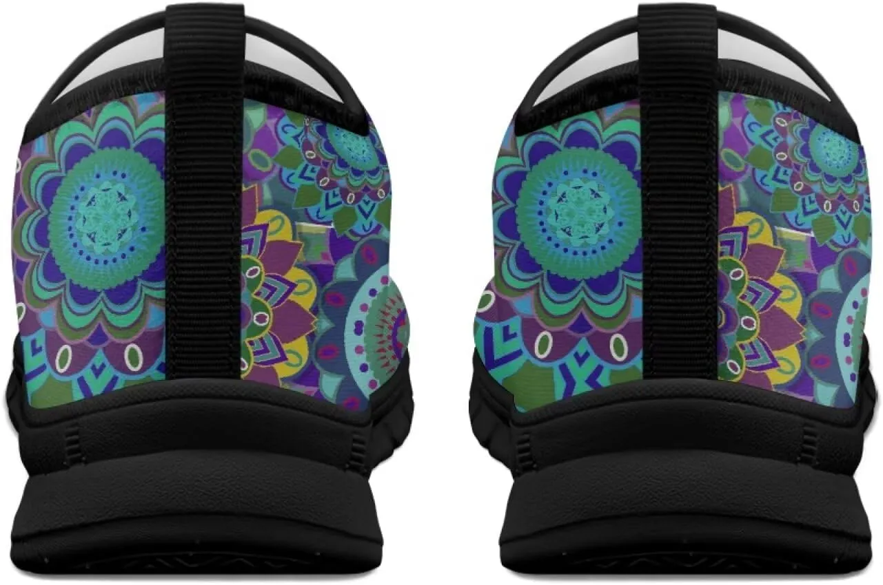 Aztec Walking Shoes for Women Casual Slip On Non Skid Flat Sneakers Fashion Breathable Tennis Work Footwear