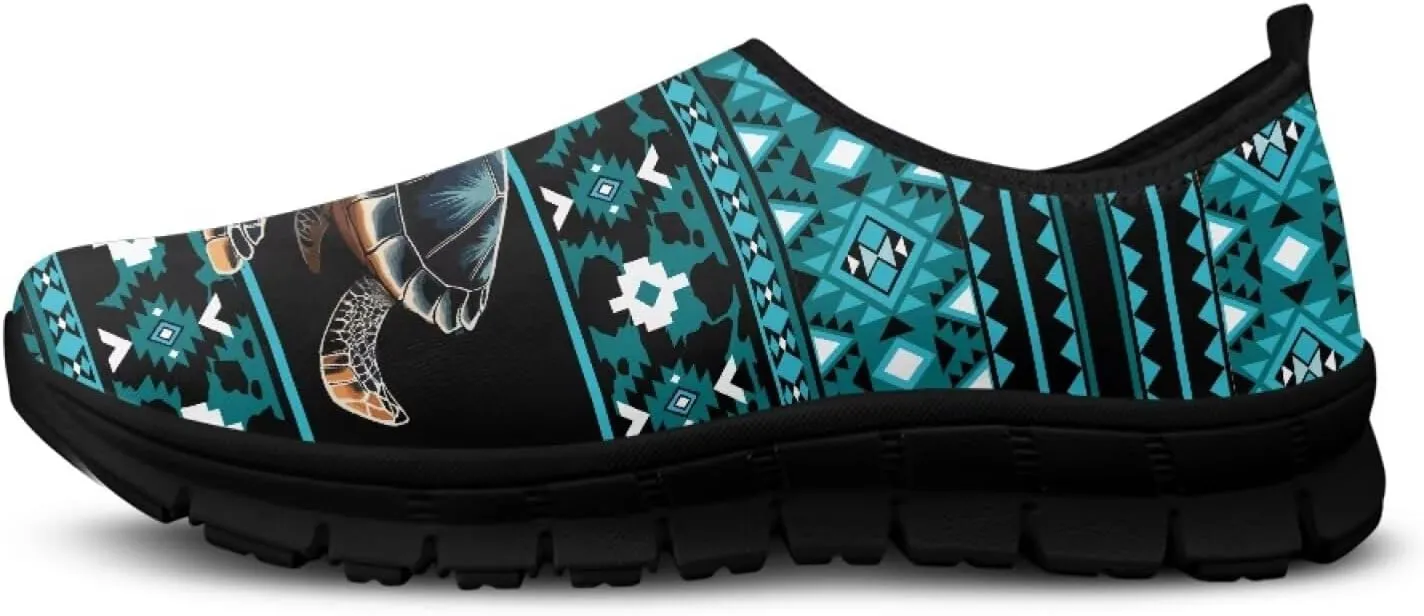 Aztec Walking Shoes for Women Casual Slip On Non Skid Flat Sneakers Fashion Breathable Tennis Work Footwear