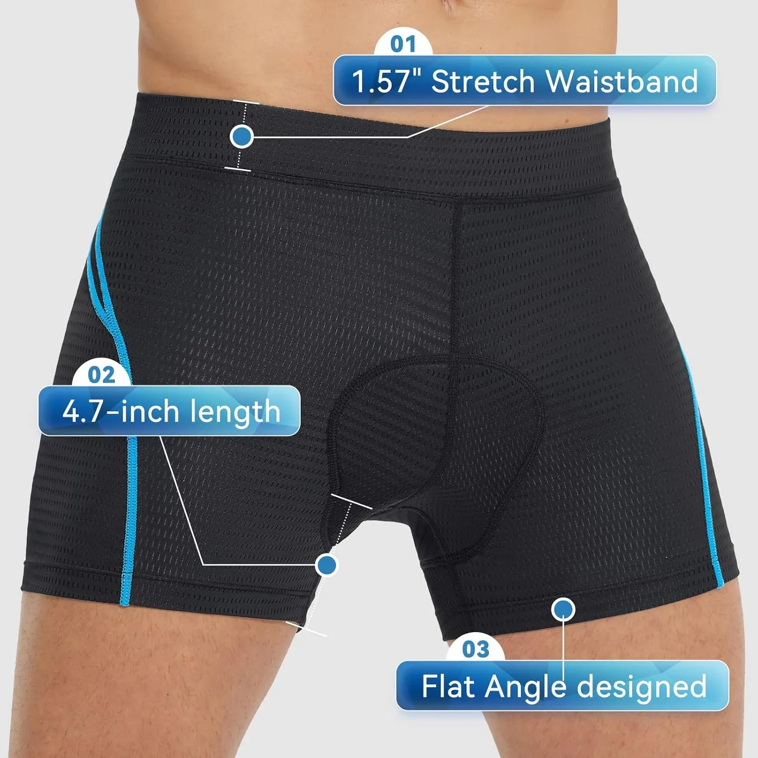 baleaf Men's 4D Padded Bike Shorts Cycling Underwear with Padding Road Biking MTB Liner Shorts Bicycle Gear
