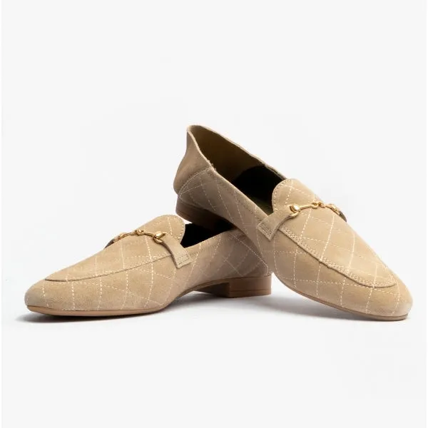 Barbour ESME Womens Loafers Beige Suede