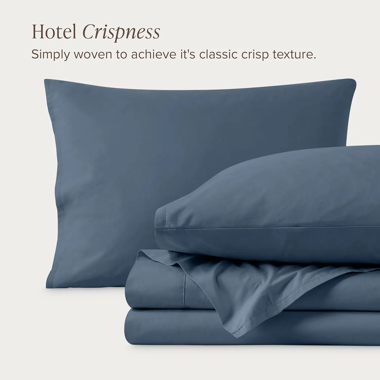 Bare Home 100% Organic Cotton Twin XL Sheet Set - Crisp Percale Weave - 260 Thread Count - Lightweight & Breathable - Bedding Sheets & Pillowcases (Twin XL, Bering Sea)