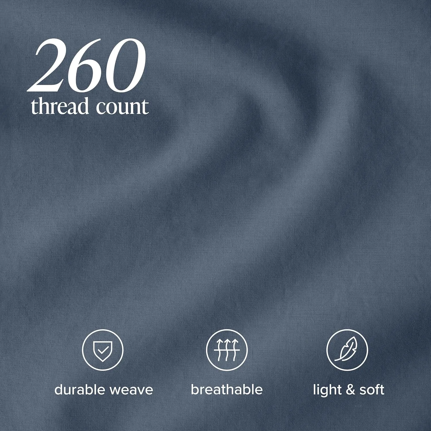 Bare Home 100% Organic Cotton Twin XL Sheet Set - Crisp Percale Weave - 260 Thread Count - Lightweight & Breathable - Bedding Sheets & Pillowcases (Twin XL, Bering Sea)