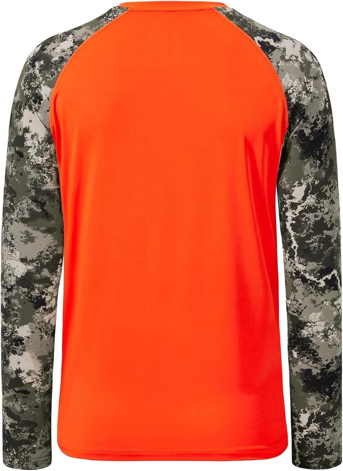BASSDASH Men’s Lightweight Camo Hunting Shirt UPF 50  Sun Protection Long Sleeve Hiking Fishing Performance Tee Mesh Panels