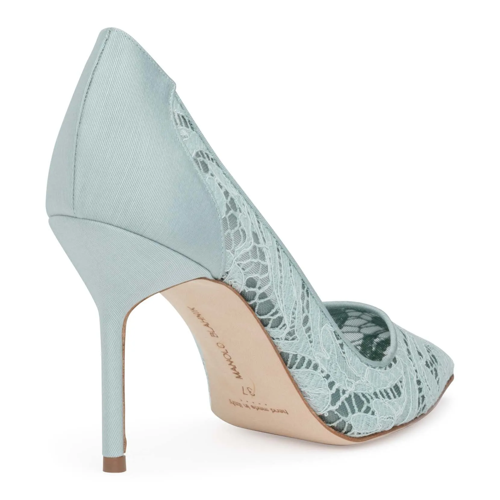 BBLA 90 lace green pumps