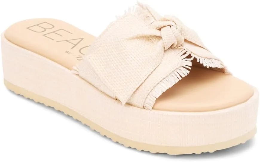 BEACH by Matisse Womens Sunda Platform Slide Casual Sandals Casual Mid Heel 2-3" - Beige