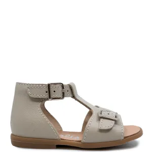 Beberlis Taupe Textured Buckle Baby Sandal