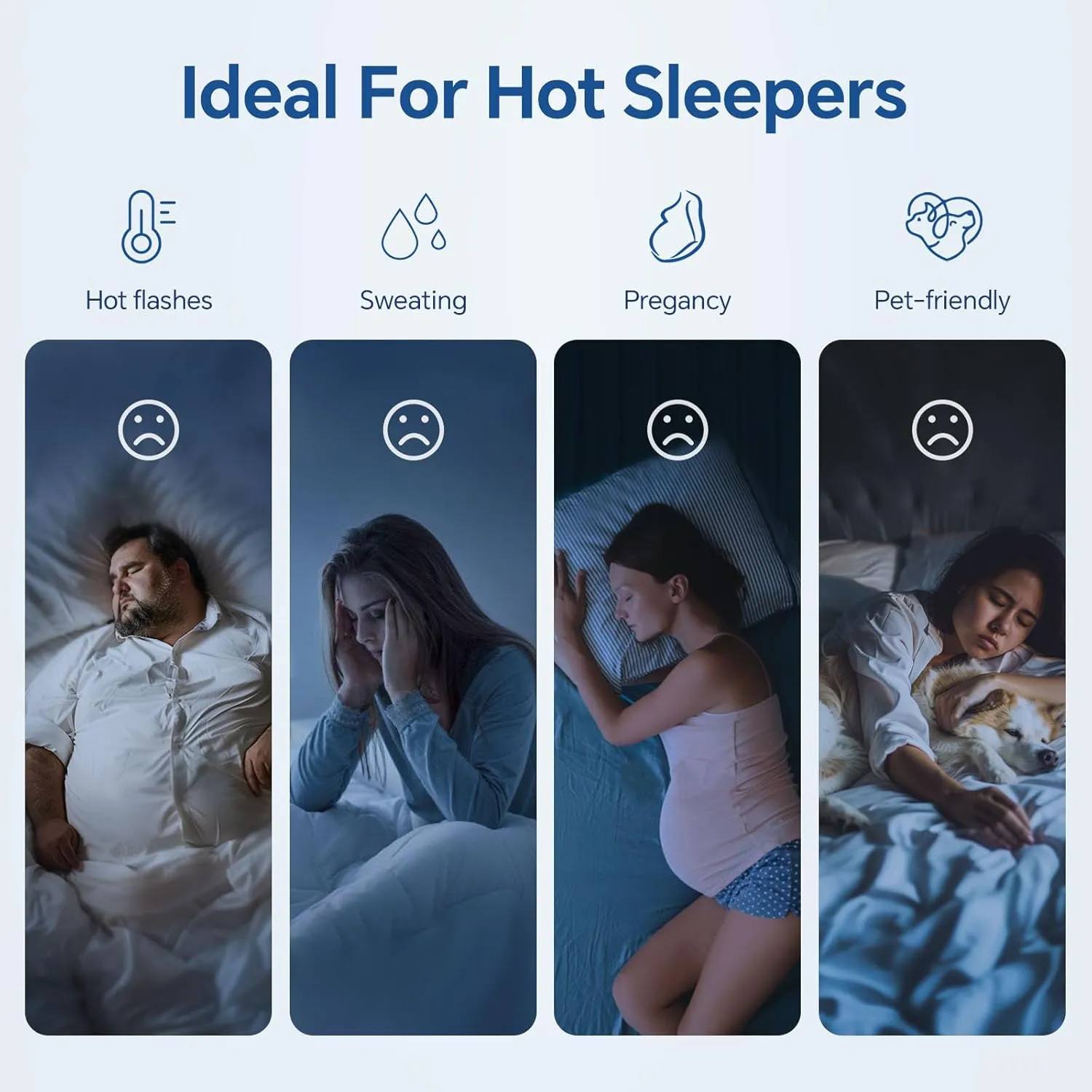 BEDELITE Cooling Comforter King Size,Double Side Cooling Blankets for Hot Sleepers,Lightweight & Breathable Summer Comforter King Size，Blue,108x90 Inches