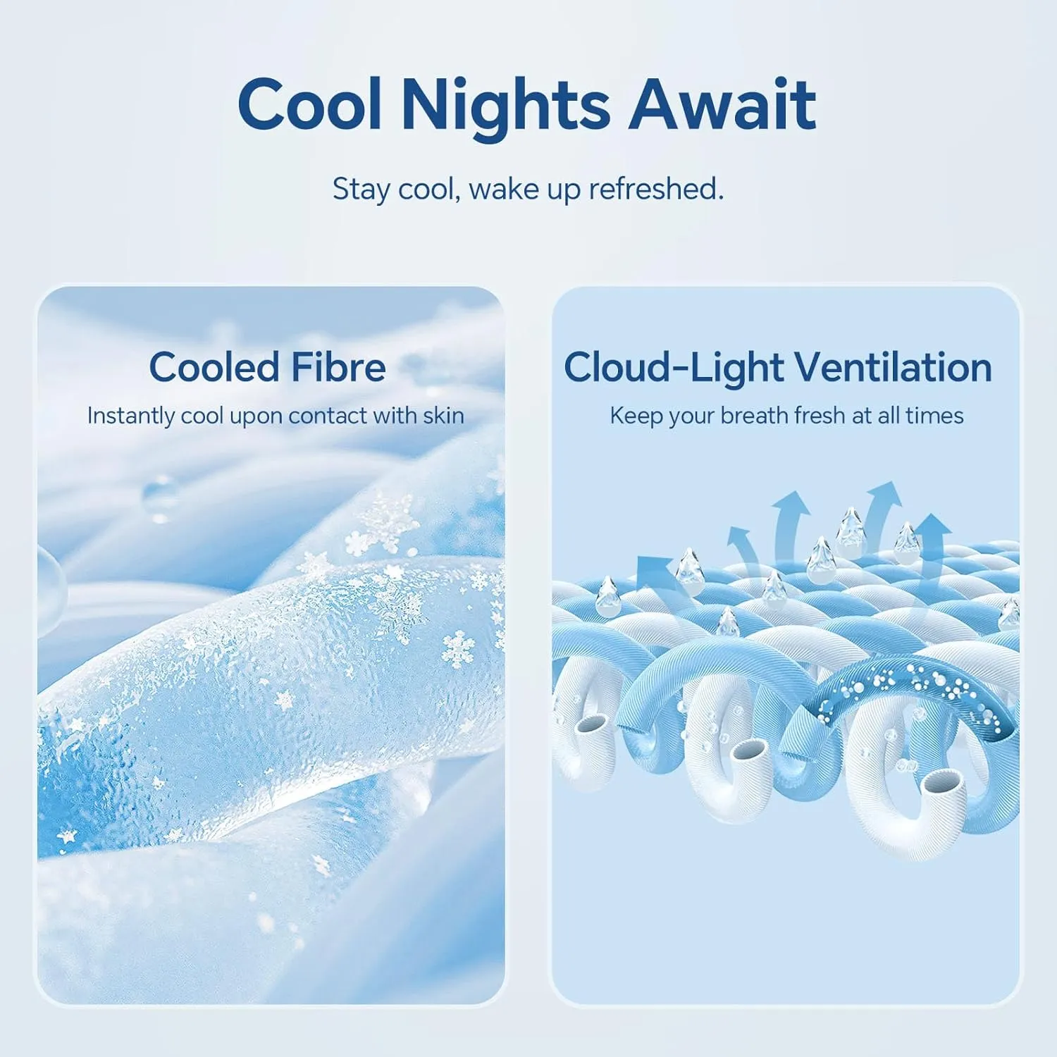 BEDELITE Cooling Comforter King Size,Double Side Cooling Blankets for Hot Sleepers,Lightweight & Breathable Summer Comforter King Size，Blue,108x90 Inches