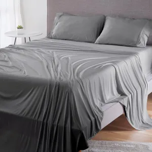 Bedgear Dri-Tec Bed Sheet Set for Hot Sleepers - Moisture-Wicking - Temperature Regulating - Includes Fitted Sheet, Flat Sheet, and 2 Pillowcases - King/Cal King - Grey