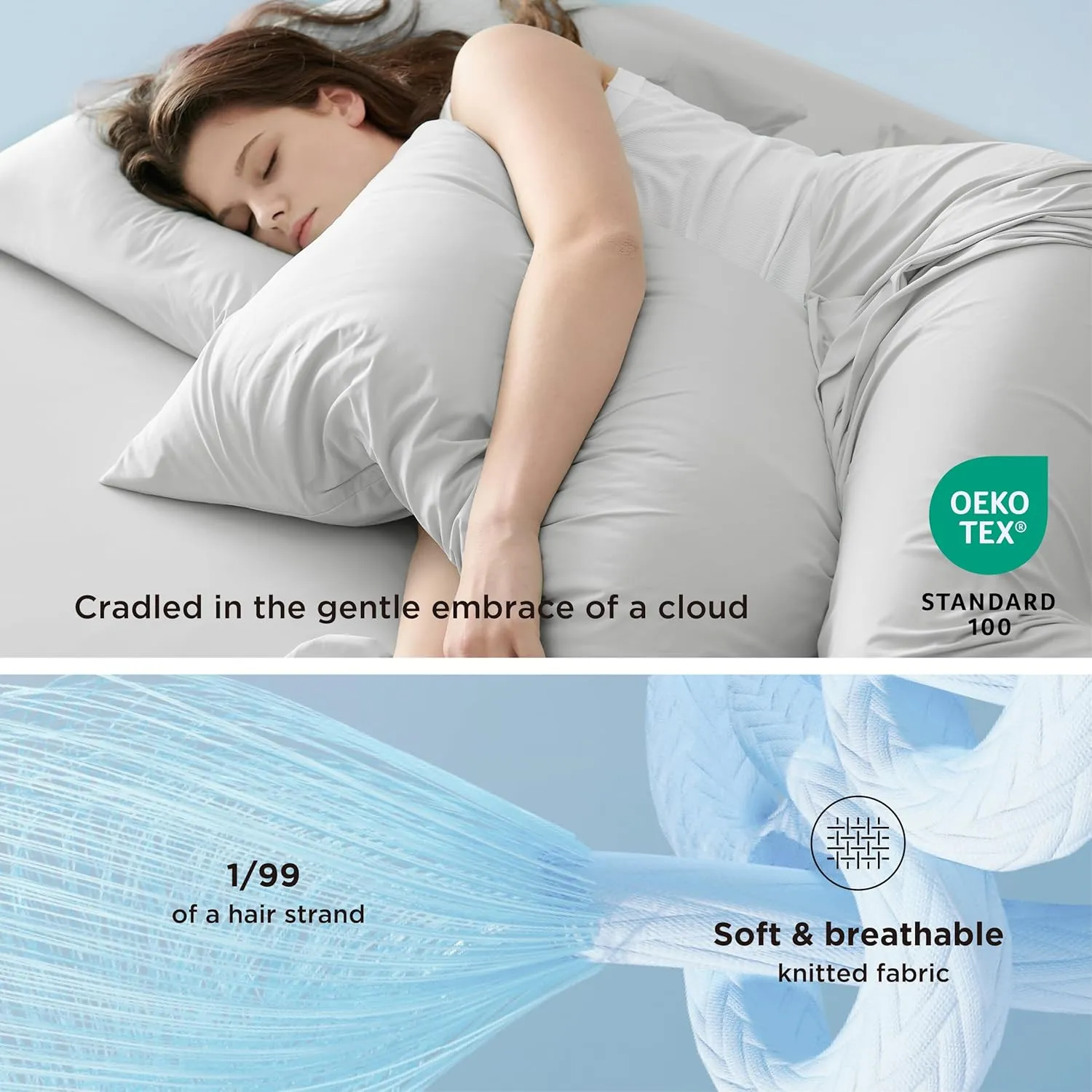 Bedsure Cooling Sheets Queen Size, Cooling Bed Sheets for Hot Sleepers, Chill Cool Sheet, Deep Pocket Up to 18 Inches, Soft & Breathable Queen Sheet Set, 4 Pieces, Grey