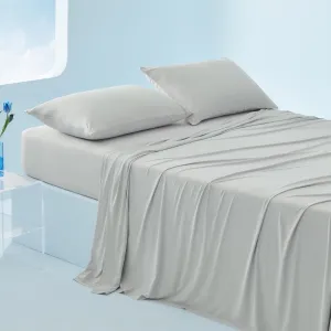 Bedsure Cooling Sheets Queen Size, Cooling Bed Sheets for Hot Sleepers, Chill Cool Sheet, Deep Pocket Up to 18 Inches, Soft & Breathable Queen Sheet Set, 4 Pieces, Grey