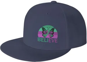 Believe Anal Cancer Awareness Purple Green Ribbon Fashion Flat Cap Adujstable Men Women Baseball Caps Outdoor