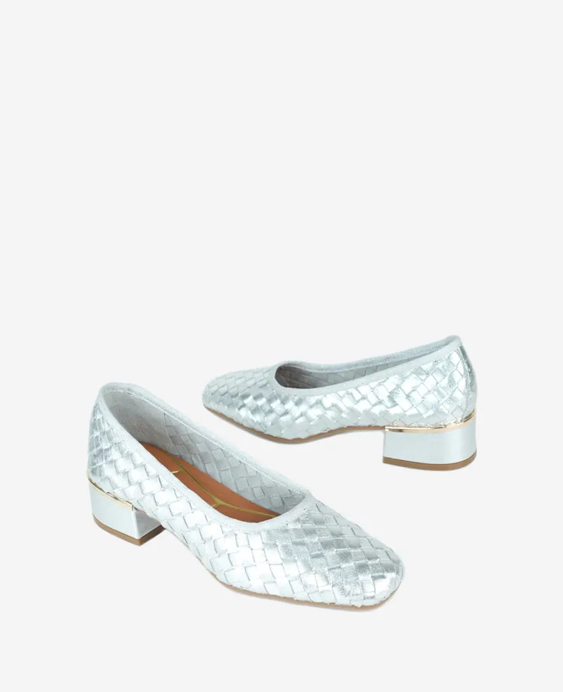 Birdie Woven Metallic Leather Pump