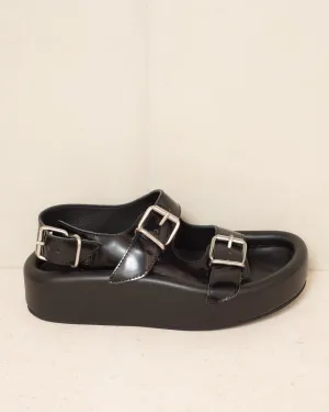 Black Buckle Sandal