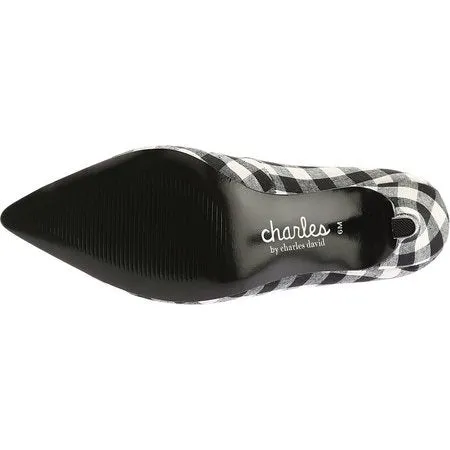 Black Dress Personalized assistance Seasonal clearance White Pointed Toe Charles Plaid Pump David Maxx