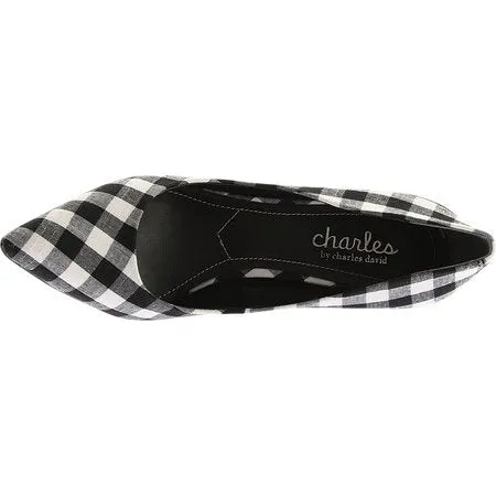 Black Dress Personalized assistance Seasonal clearance White Pointed Toe Charles Plaid Pump David Maxx