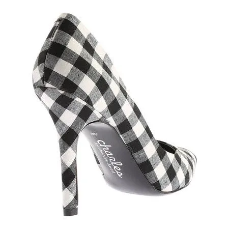 Black Dress Personalized assistance Seasonal clearance White Pointed Toe Charles Plaid Pump David Maxx