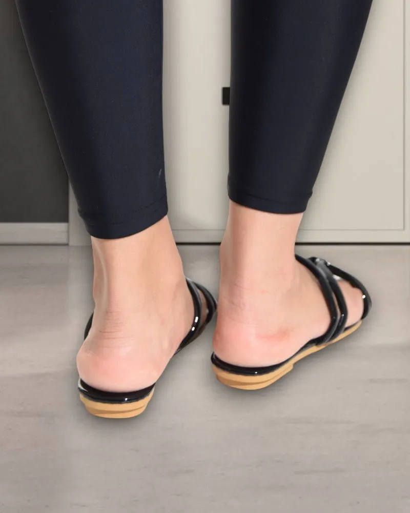 Black Slip On Sandal