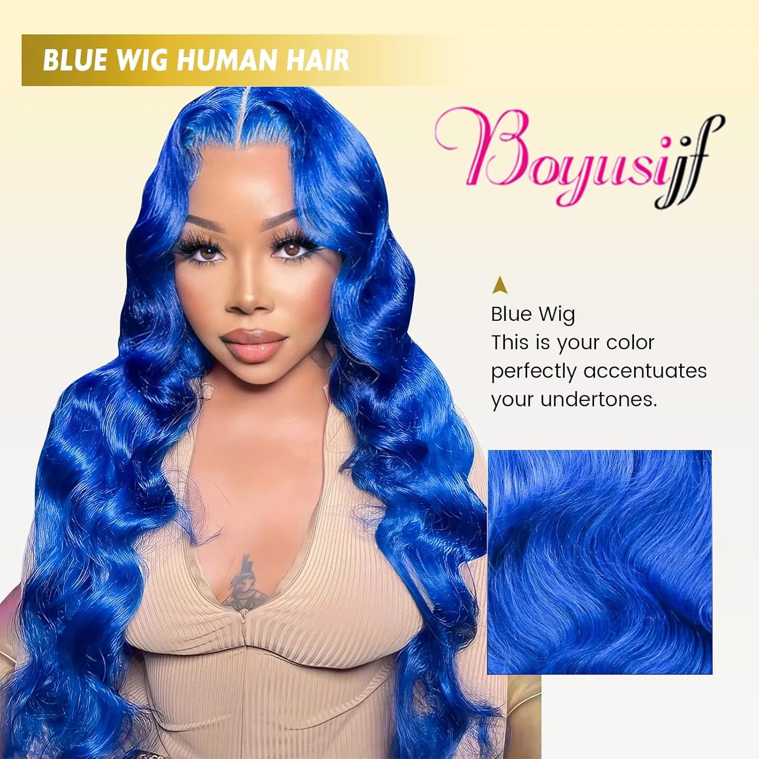 Blue Lace Front Human Hair Wig Blue Straight 13x4 Lace Front Wigs Human Hair with Baby Hair 180% Density for Daily Cosplay Party Holiday Wigs(26inches)
