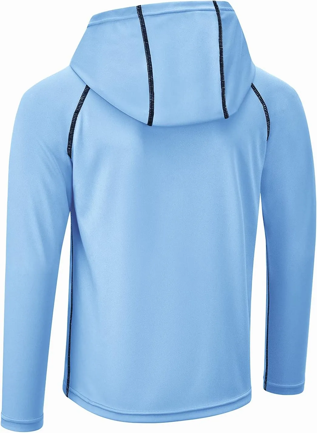 Boys Girls Hooded Sun Shirts UPF50  Long Sleeve Hoodies Quick Dry Rash Guard Swim Shirts Fishing Hiking Thumb Holes