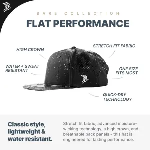 Branded Bills Michigan Stealth PVC Flat Performance, Snapback Closure, Lightweight, Comfortable Baseball Cap
