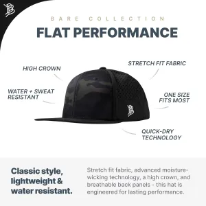 Branded Bills Nevada Stealth PVC Flat Performance, Snapback Closure, Lightweight, Comfortable Baseball Cap